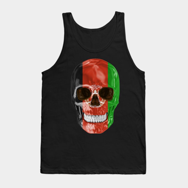 Afghanistan Flag Skull - Gift for Afghanistani With Roots From Afghanistan Tank Top by Country Flags